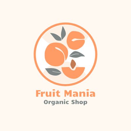 Fruit Organic Shop Ad Logo Design Template