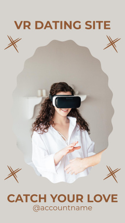 Girl in Virtual Reality Glasses Instagram Story Πρότυπο σχεδίασης