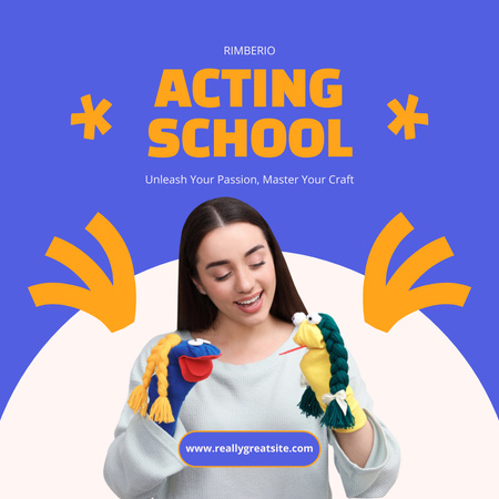 Invitation to Study at Acting School Instagram Design Template