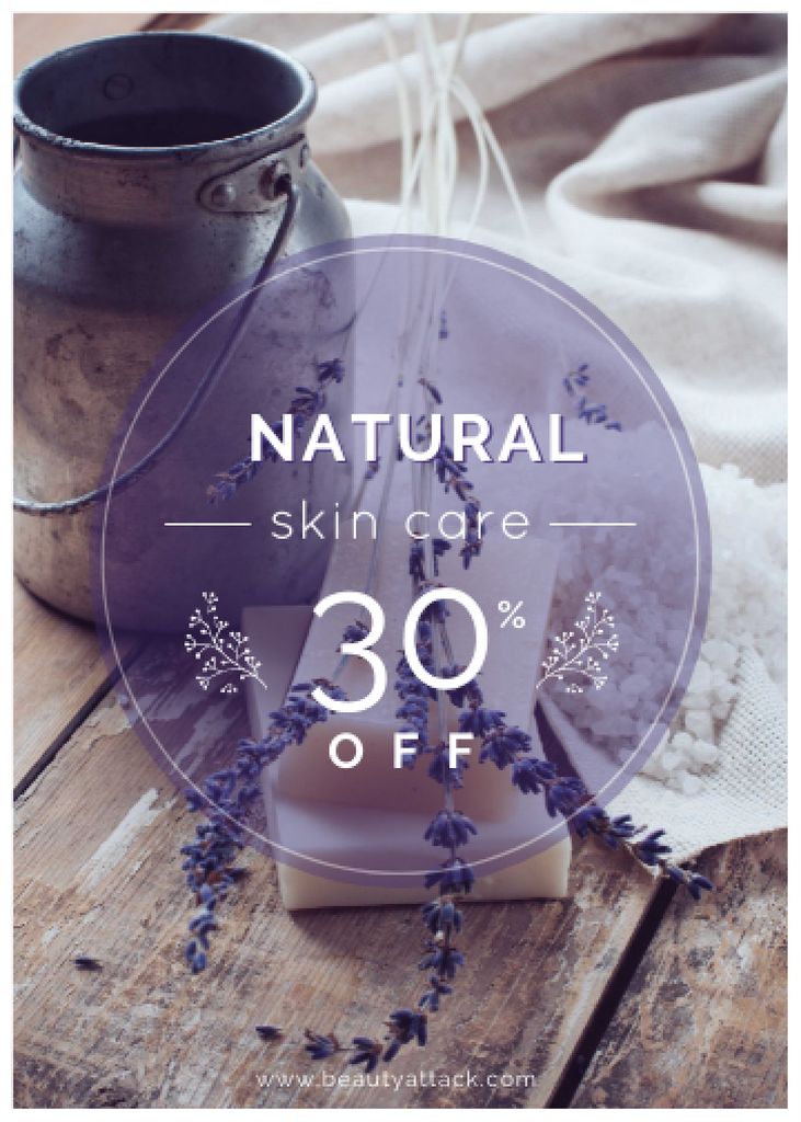Modèle de visuel Natural skincare sale with lavender Soap - Flayer