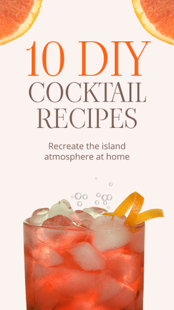 Set Of DIY Cocktails For Home Instagram Video Story Design Template