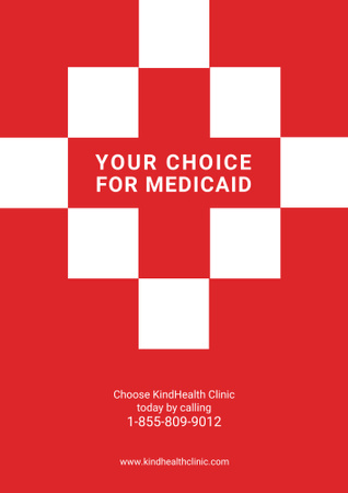 Clinic Ad with Red Cross Poster B2 Design Template