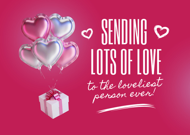 Template di design Valentine's Day Greeting with Festive Gift Postcard