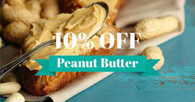 Template di design Delicious Sandwich with Peanut Butter Facebook AD