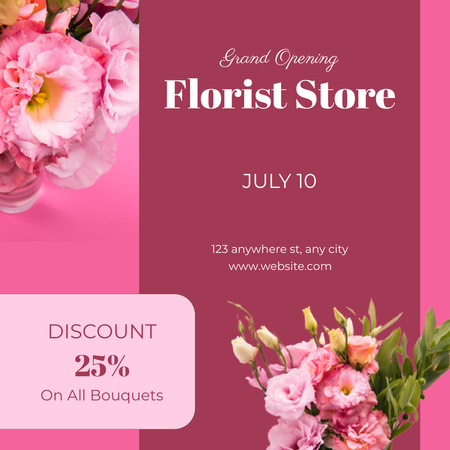 Florist Store Grand Opening Announcement Instagram tervezősablon