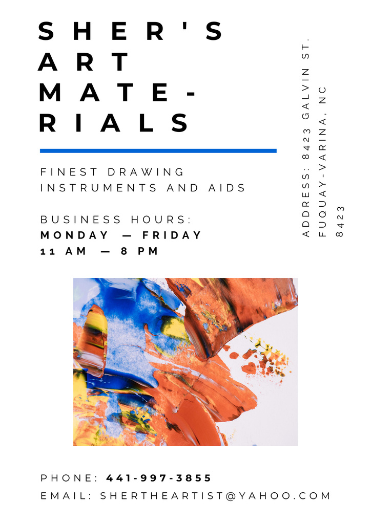 Art materials shop Offer Poster – шаблон для дизайну