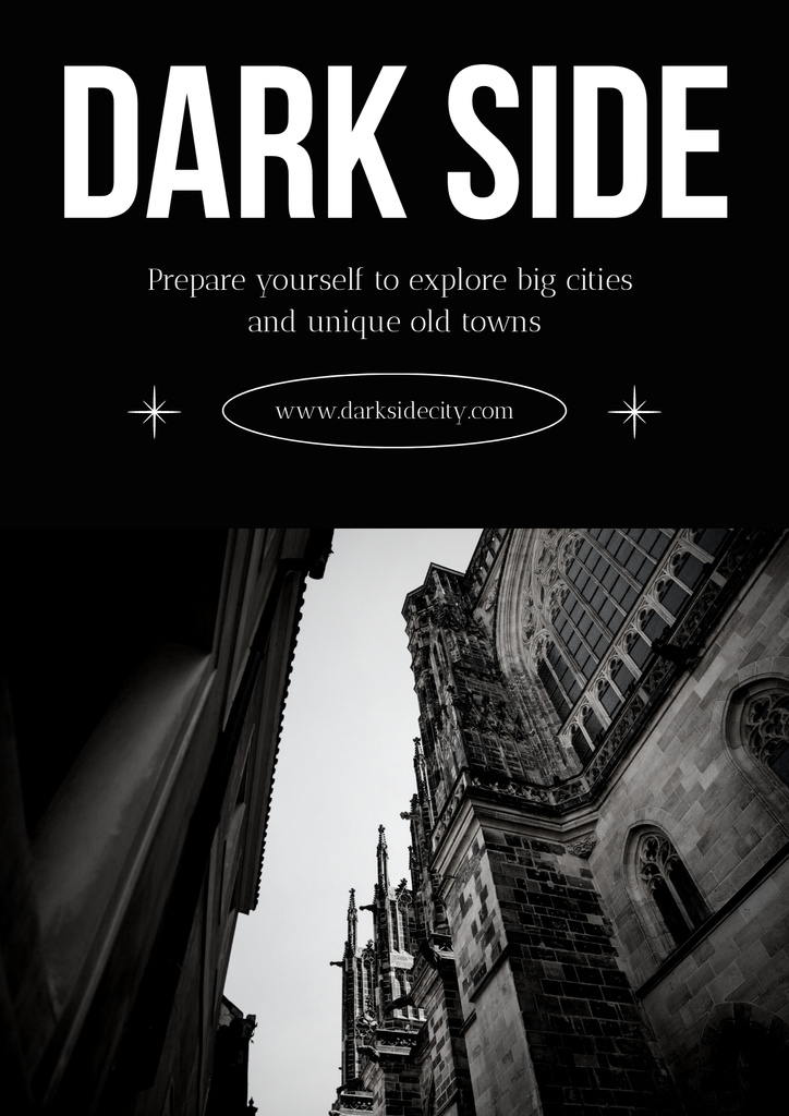 Dark Side explore old towns Poster Design Template