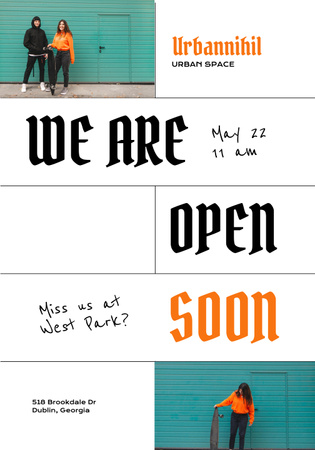 Store Opening Announcement with Stylish People Poster 28x40in Design Template