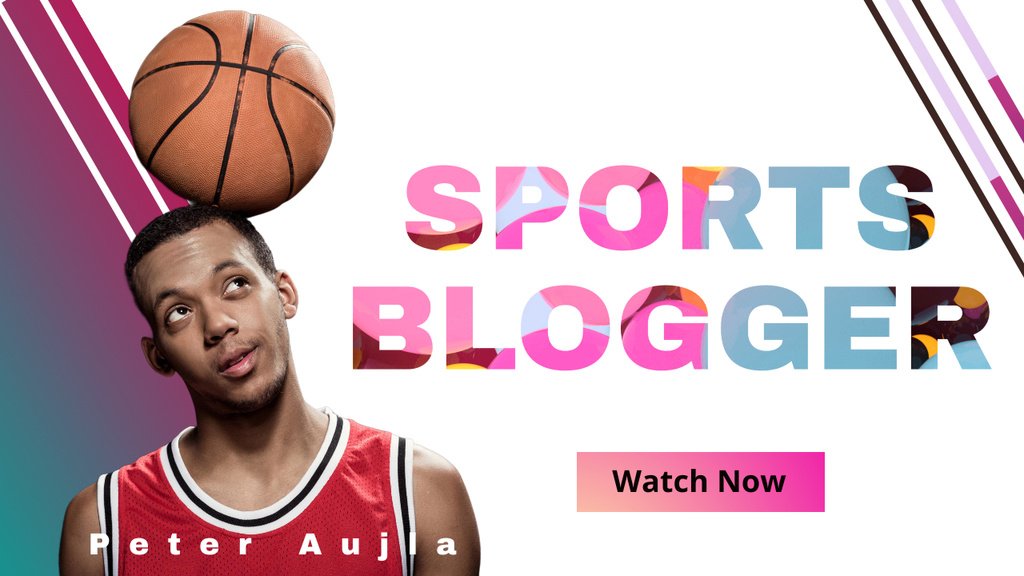 Designvorlage Sports Blogger Channel für Youtube Thumbnail