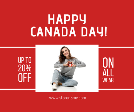 Canada Day Clothing Sale Announcement Facebook Design Template