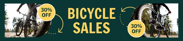 Designvorlage Sale of Tourist Bikes Ad on Deep Green für Ebay Store Billboard