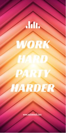 Platilla de diseño Hard Work quote on red and yellow stripes Graphic
