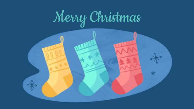 Elves in Christmas socks Full HD video Šablona návrhu
