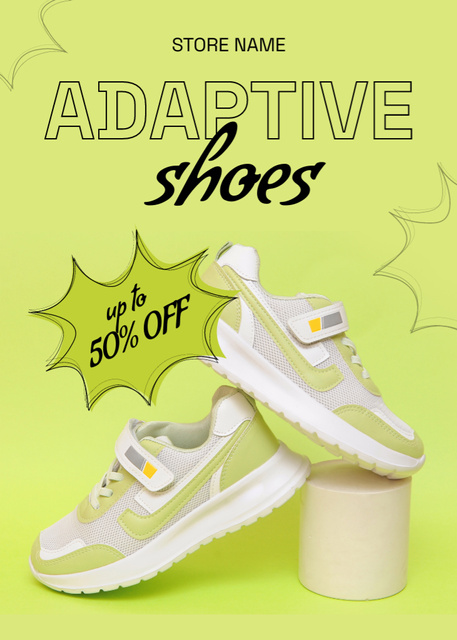 Discount on Adaptive Shoes Flayer Šablona návrhu