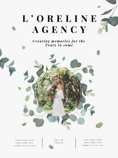 Ontwerpsjabloon van Poster US van Happy Bride for Wedding Agency Ad