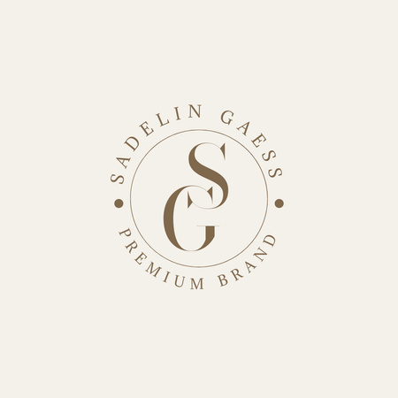 Ontwerpsjabloon van Logo van premium merk, elegant stijl logo