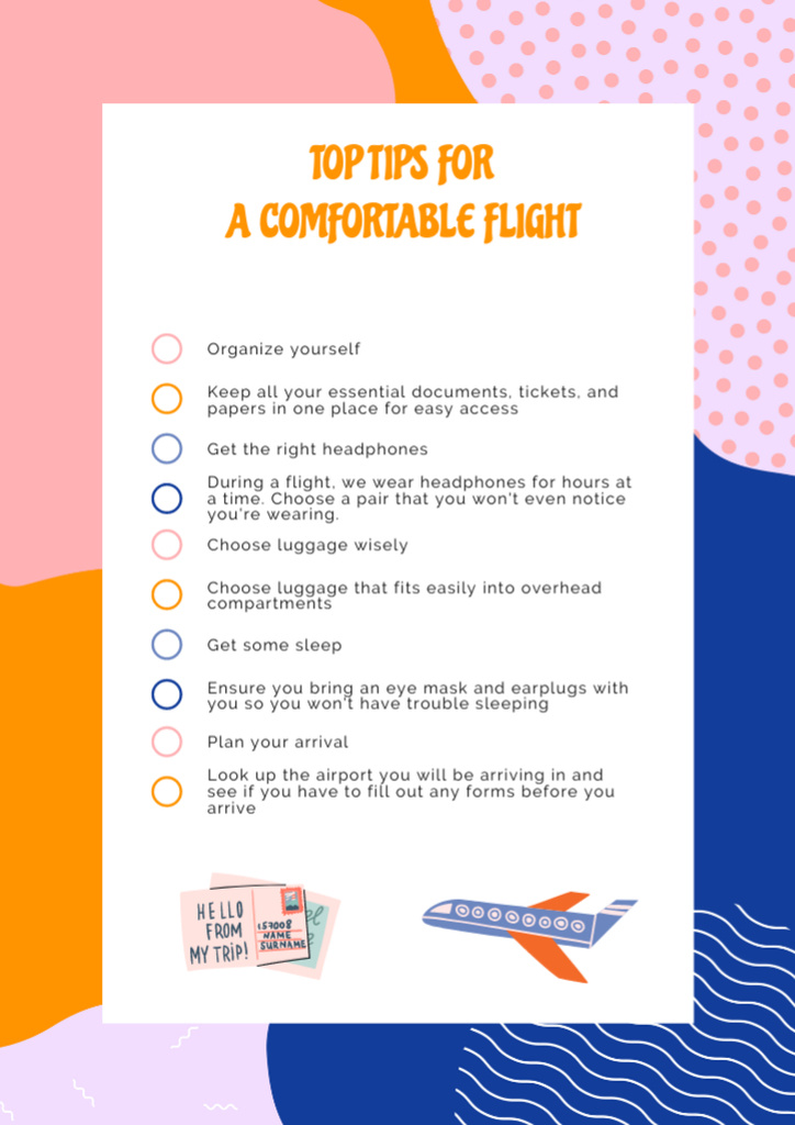 Template di design Tips for Comfortable Flights Schedule Planner