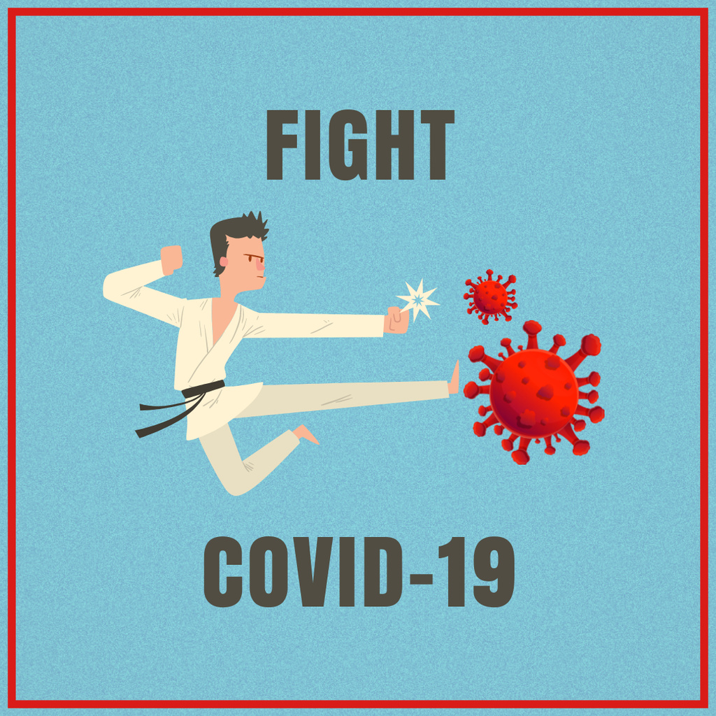 Ontwerpsjabloon van Instagram van Coronavirus Fighting Motivation
