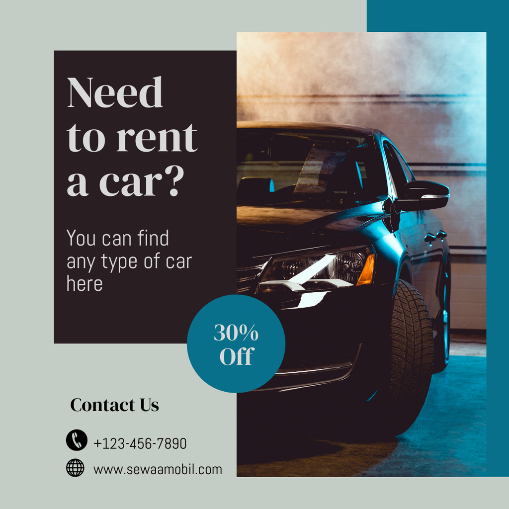 Szablon projektu Car Rental Discount Instagram