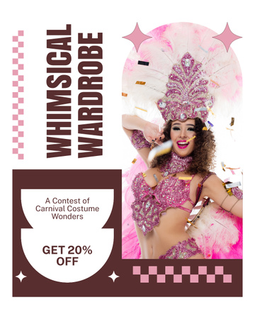 Whimsical Costume Carnival Contest With Discount Instagram Post Vertical Design Template