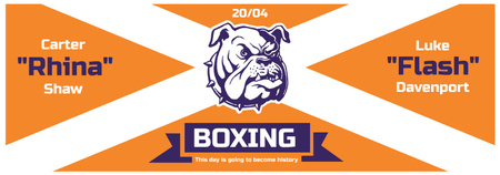 Boxing Match Announcement Bulldog on Orange Tumblr Design Template