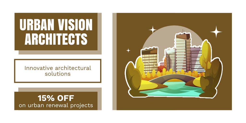 Ontwerpsjabloon van Twitter van Urban And Architectural Solutions At Reduced Rates Offer