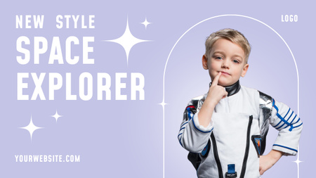 Space Explorer With Kid Youtube Thumbnail Design Template