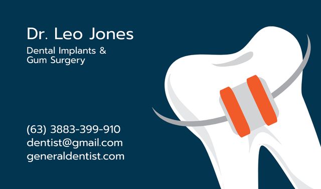 Thorough Dentist And Surgery Services Promotion Business cardデザインテンプレート