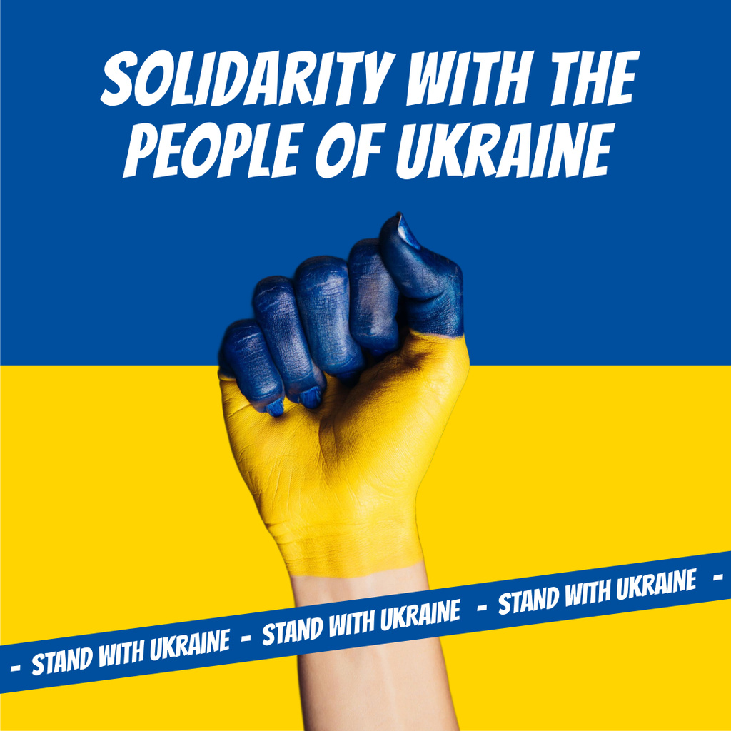 Solidarity with Ukraine Instagram tervezősablon