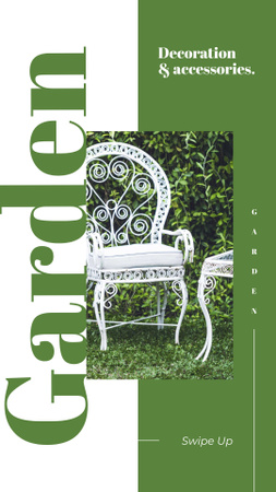 Ontwerpsjabloon van Instagram Story van Garden Furniture Offer with Elegant white Chair