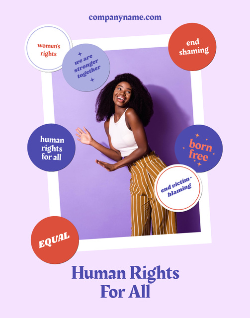 Awareness about Human Rights For All Phrase And Quotes Poster 22x28in Design Template