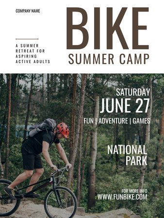 Platilla de diseño Bike Summer Camp Poster US