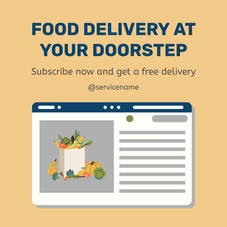 Doorstep Food Delivery Instagram Design Template