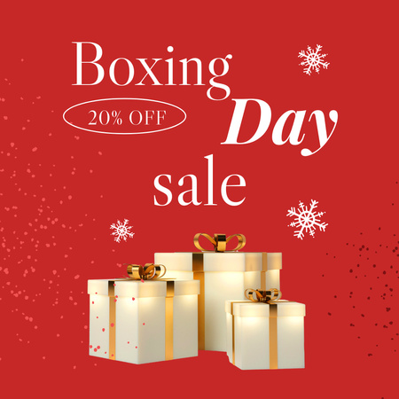 Boxing Day Sale Announcement with Bright Presents Instagram Design Template