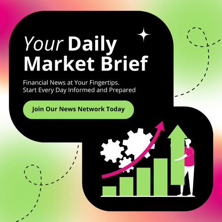 Modèle de visuel Briefing quotidien du marché pour un trading rentable - Instagram