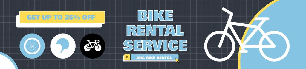 Ontwerpsjabloon van Ebay Store Billboard van Get Discount on Bicycle Rent Service