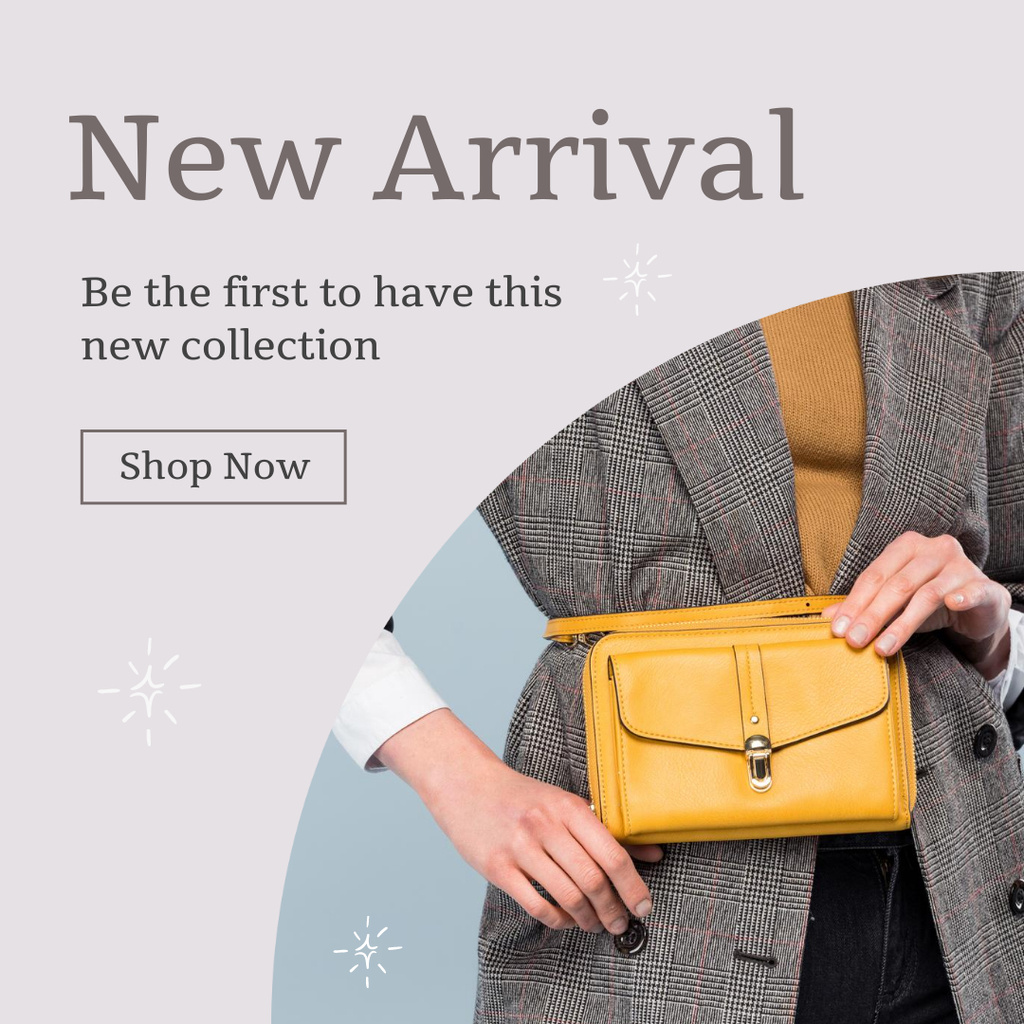 Girl with Elegant Yellow Bag Instagram – шаблон для дизайну
