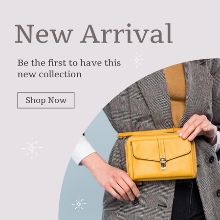 Template di design ragazza con elegante borsa gialla Instagram