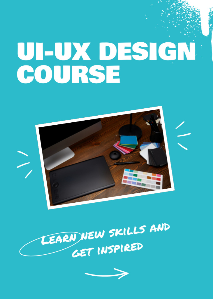 Designvorlage Web Design Course Offer für Flayer