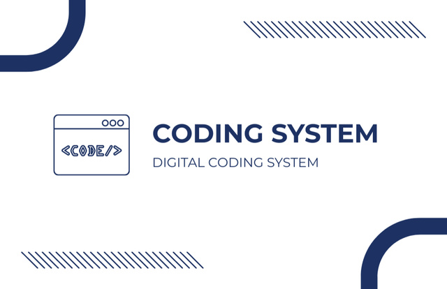 Digital Coding System Promotion Business Card 85x55mm Tasarım Şablonu