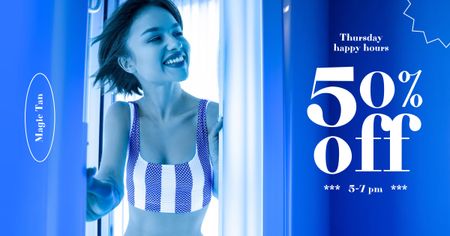 Tanning Salon Services Offer Facebook ADデザインテンプレート