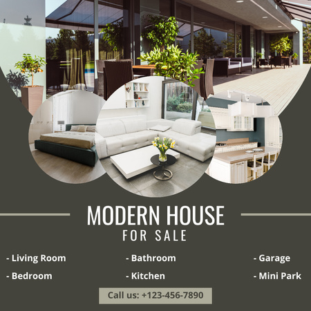 Sale Offer of Modern House with Collage Instagram Design Template