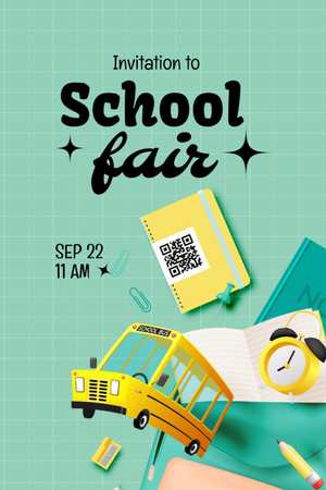 School Fair Announcement Invitation 6x9in tervezősablon