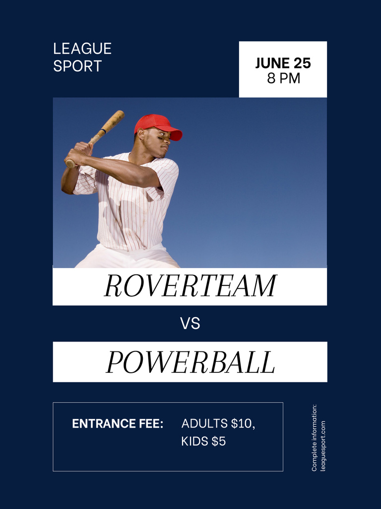 Captivating Baseball Tournament Competition Poster 36x48in Design Template