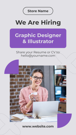 Contratação de Designer Gráfico e Ilustrador Instagram Story Modelo de Design