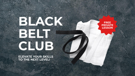 Free Private Lesson In Martial Arts Club FB event cover Design Template