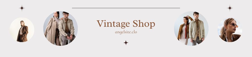 Vintage Store Ad with Fashionable Couple Ebay Store Billboard Design Template