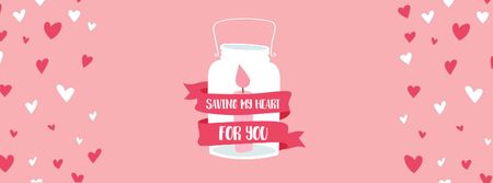 Valentine's Day Card with Pink Candle in Glass Bank  Facebook Video cover Tasarım Şablonu