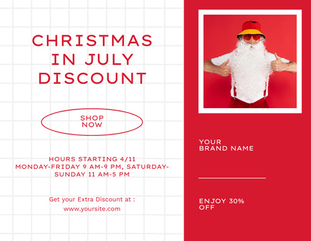 Incredible Savings with Our Christmas in July Sale Flyer 8.5x11in Horizontal Design Template