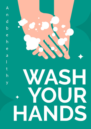 Hand Washing Motivation Poster A3 Design Template